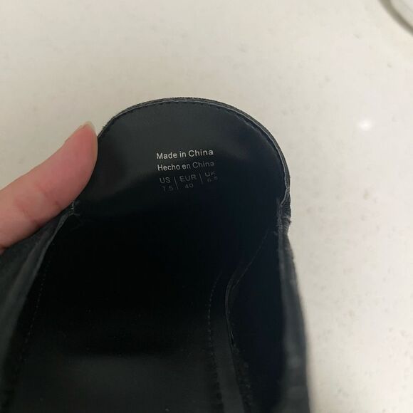 ALDO Black Suede Embroidered Loafer Mules Women's Size 7.5 Dress Shoes - Picture 8 of 8